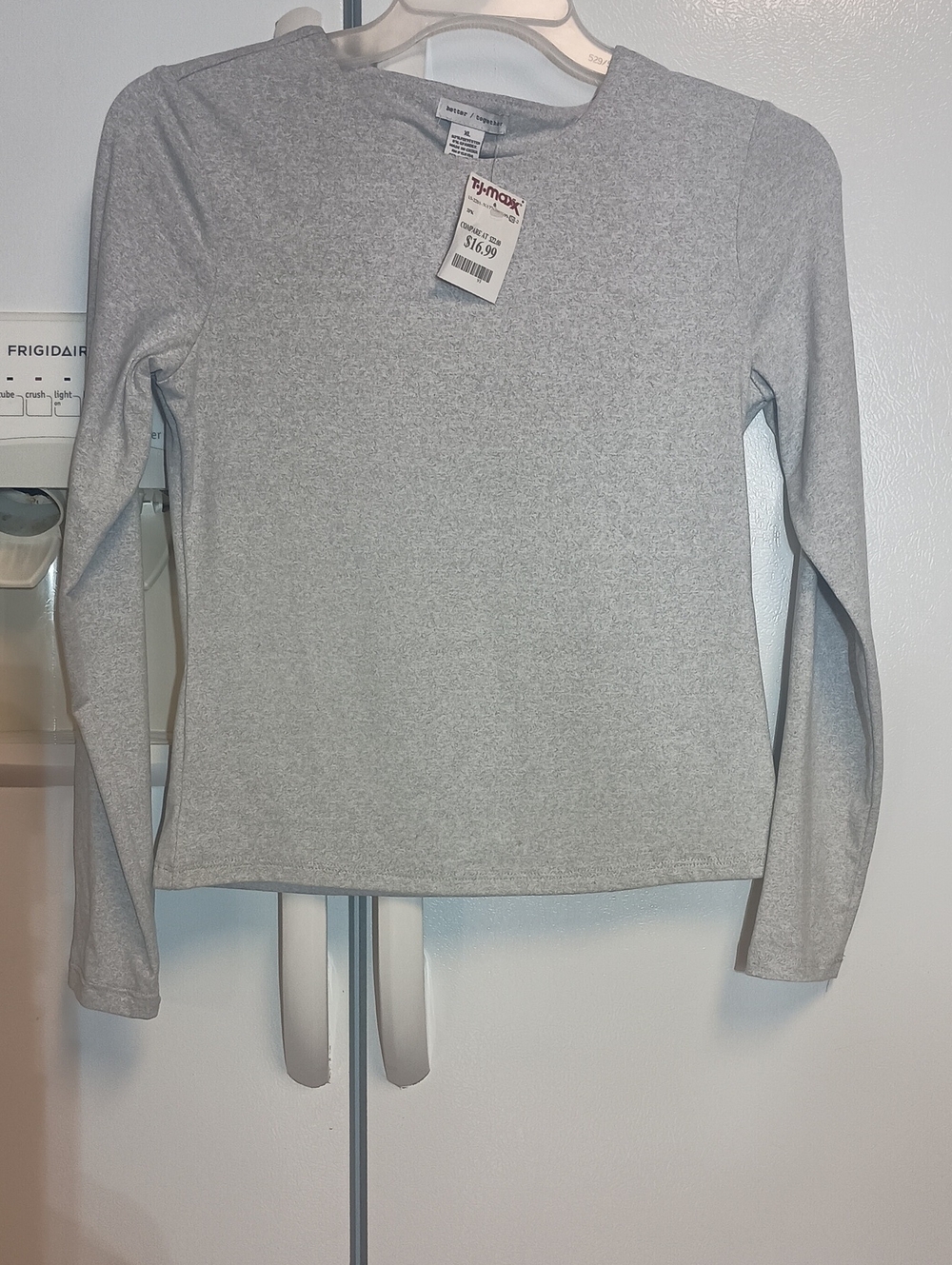 Better Together Light Gray Long-Sleeve Crop Top - Classic Crewneck Women's Sz XL